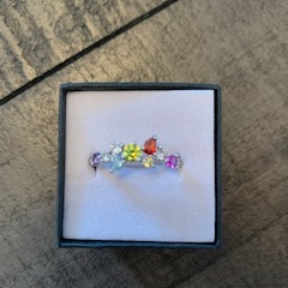 Bomb Party Ring Array of Multi Color Size 10 Brand New in Box